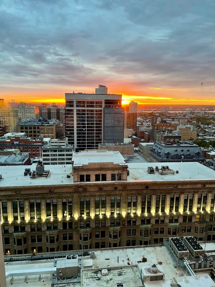 A view from our suite on the 22nd floor over the Delaware River