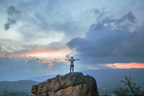 Man standing on a mountain