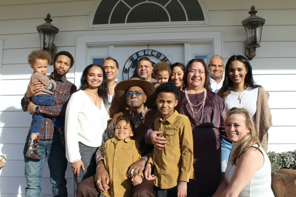 Family portrait of a blended family